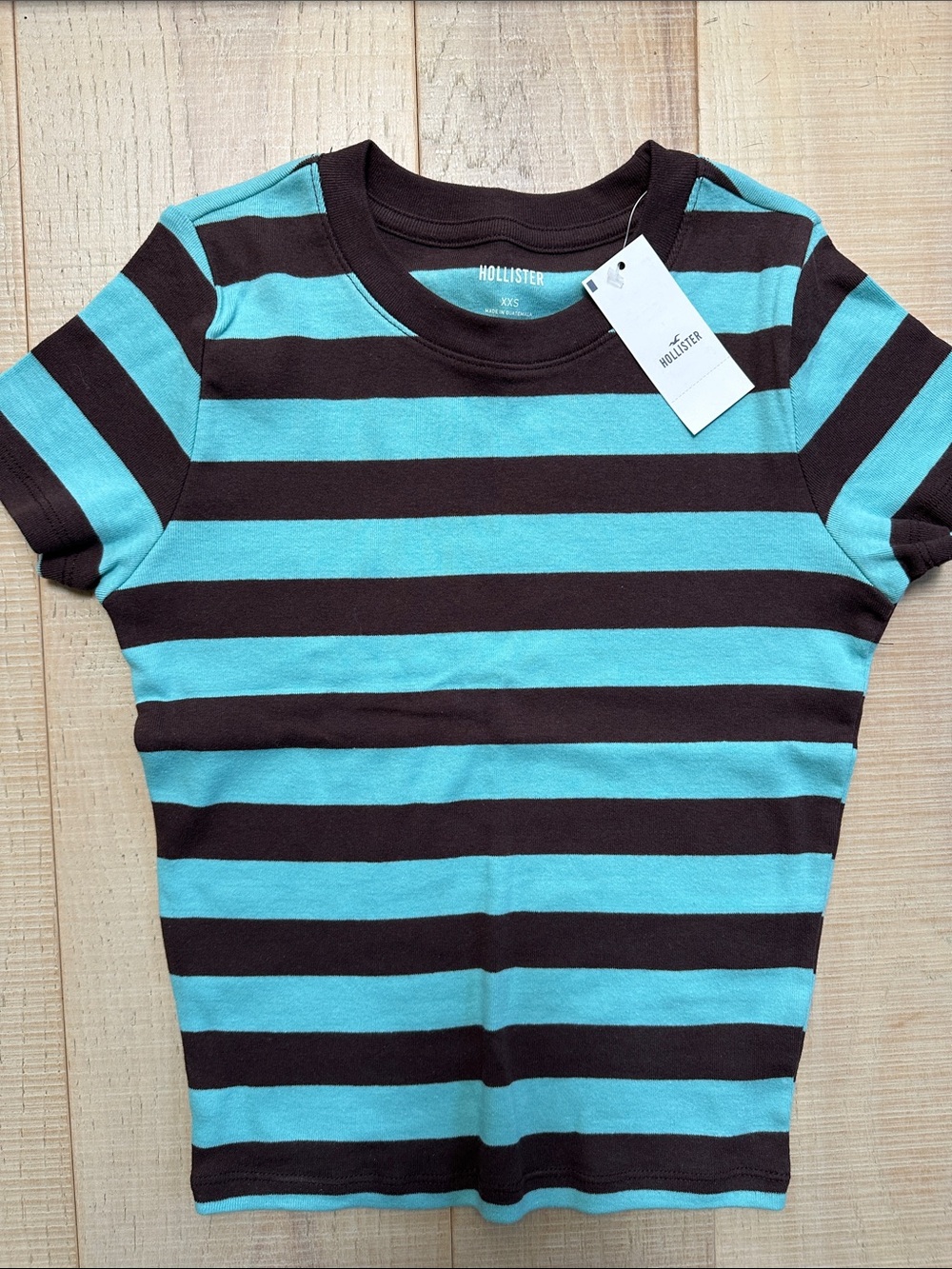 Hollister Baby T-shirt Brown & Teal Stripe